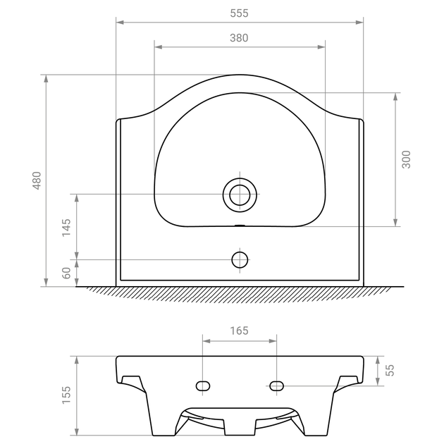 Тумба напольная с умывальником RJ LOTUS 51 см RJFU007-0155WHSET - изображение 4