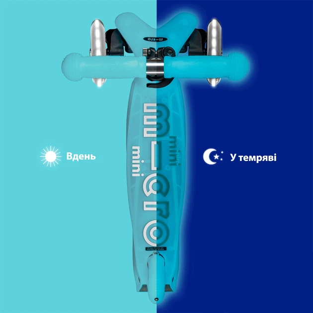 Самокат Micro Mini Deluxe Glow Led 3-х колесный Аква (MMD218) (7630053559953) - изображение 6