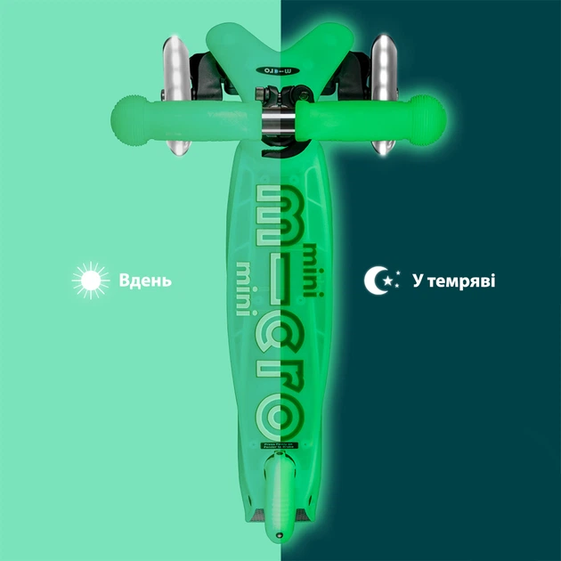 Самокат Micro Mini Deluxe Glow Led 3-х колесный Ледяной лайм (MMD216) (7630053559939) - изображение 6