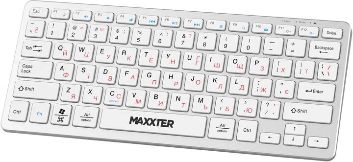 Клавиатура беспроводная Maxxter KBW-C01S-UA Wireless White - изображение 2