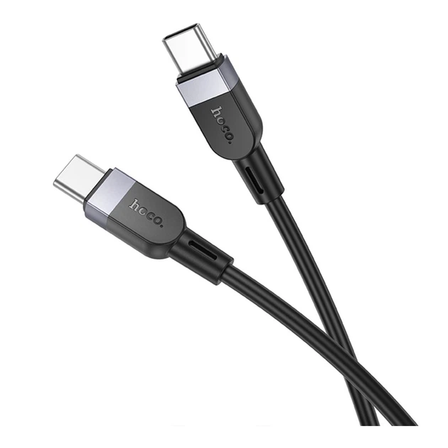 Кабель синхронизации Hoco X109 Silicone 60W/3A Type-C to Type-C 3m Black (35922_3605826) - изображение 4