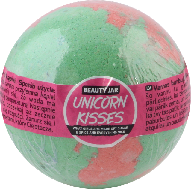 Бомбочка для ванни Beauty Jar Unicorn Kisses 150 г - Фото 1 Бомбочка для ванни Beauty Jar Unicorn Kisses 150 г - зображення 1