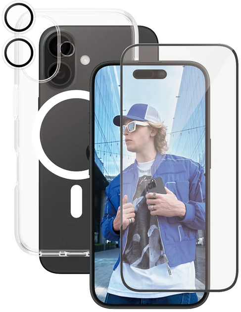 Комплект панель + скло CARE by PanzerGlass для iPhone 16 Transparent (5715685004797) - зображення 3