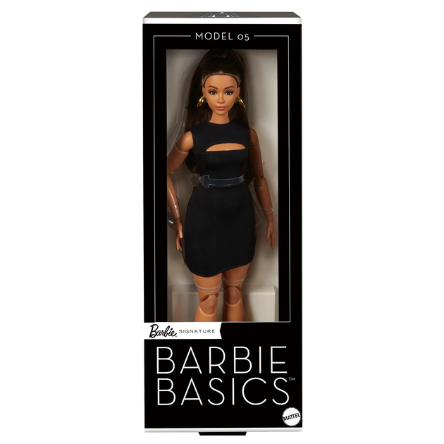 Кукла Барби Базовая Пышная брюнетка в черном мини-платье Barbie Signature Basics Model 05 Brunette Hair, Curvy Body (JBH73) - изображение 8