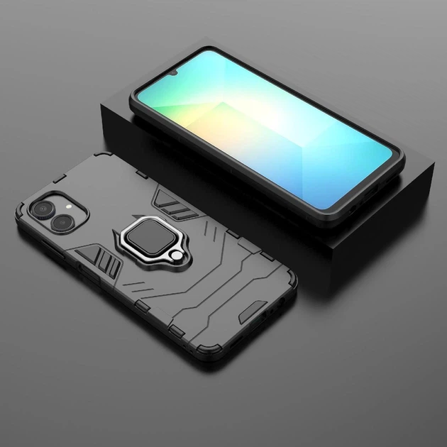 Чохол Iron Ring для Samsung Galaxy A06 / A065 протиударний бампер з підставкою кільцем Black - Фото 3 Чохол Iron Ring для Samsung Galaxy A06 / A065 протиударний бампер з підставкою кільцем Black - зображення 3