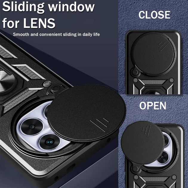 Чехол Hide Shield для Xiaomi Redmi Note 14 Pro 4G бампер противоударный с подставкой кольцом Black - Фото 7 Чехол Hide Shield для Xiaomi Redmi Note 14 Pro 4G бампер противоударный с подставкой кольцом Black - изображение 7