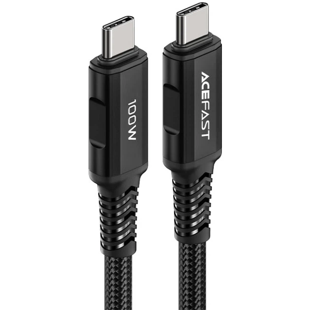 Кабель Acefast C4-03 USB 2.0 Type-C to Type-C 2 м 100W 5A Black (6974316280996) - Фото 3 Кабель Acefast C4-03 USB 2.0 Type-C to Type-C 2 м 100W 5A Black (6974316280996) - изображение 3