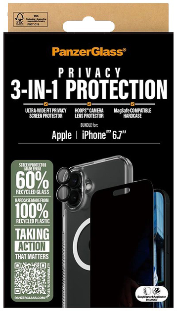 Zestaw panel + szkło CARE by PanzerGlass 3-in-1 Protection dla iPhone 16 Plus Transparent (5715685003455) - obraz 6