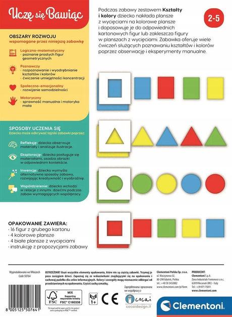 Gra edukacyjna Clementoni Kształty i Kolory (wersja polska) (8005125179503) - obraz 4