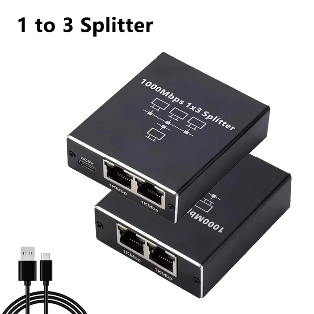 Адаптер Ethernet 1000 Мбіт/с, LAN спліттер RJ45 1 на 3, інтернет