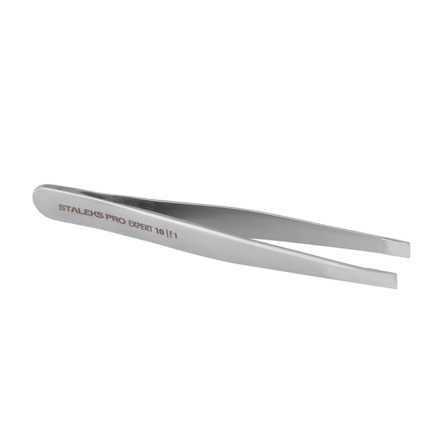 Пинцет для бровей Staleks Expert 10 Type 1 широкие прямые кромки - изображение 2