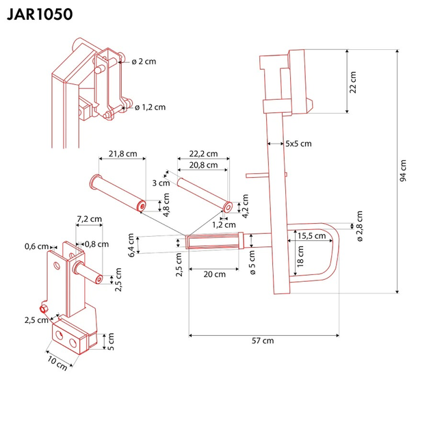 Uchwyt do wyciągu HMS JAR1050 (5907695520484) - obraz 3