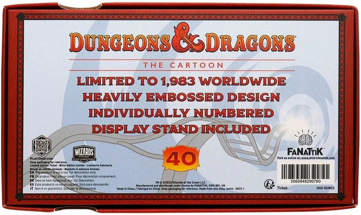 Білет Fanattik Dungeons & Dragons: The Cartoon Replica 40th Anniversary Rollercoaster Limited Edition (5060948290760) - зображення 3