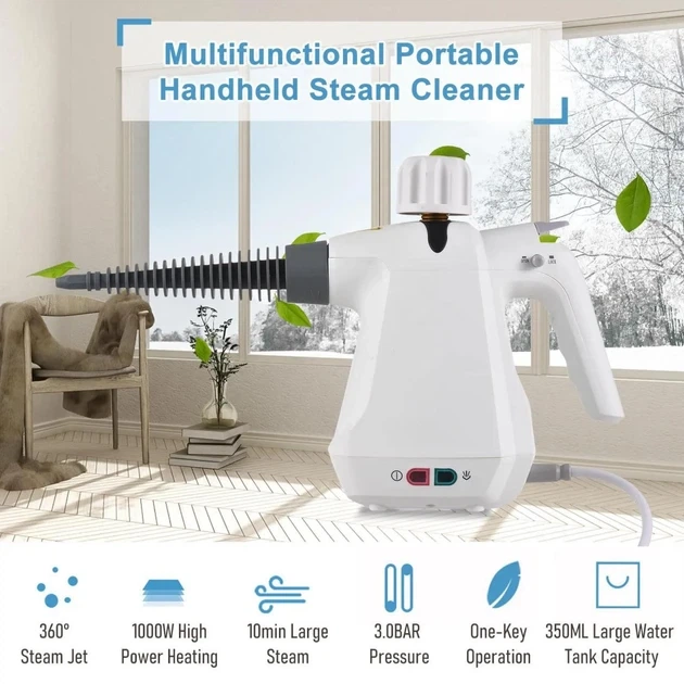 Відпарювач із функцією пароочисника Steam Cleaner 958 портативний ручний пароочисник 1000 Вт - зображення 5