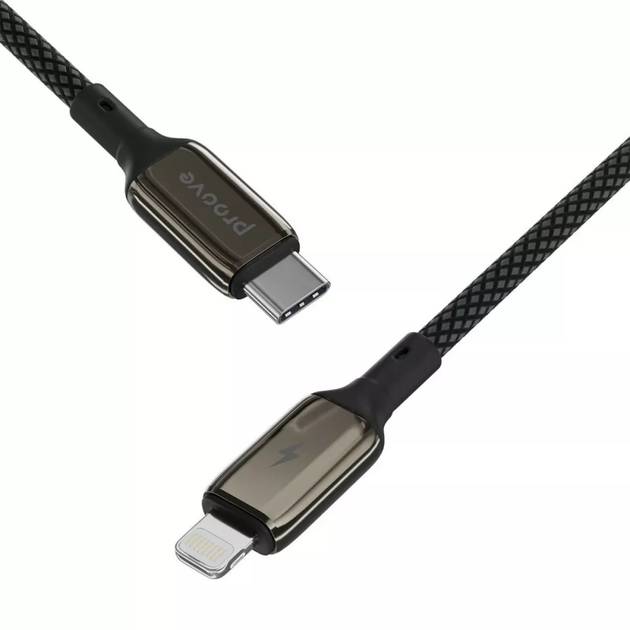 Кабель Proove Dense Metal Type-C to Lightning 27W 1m, Black - зображення 3