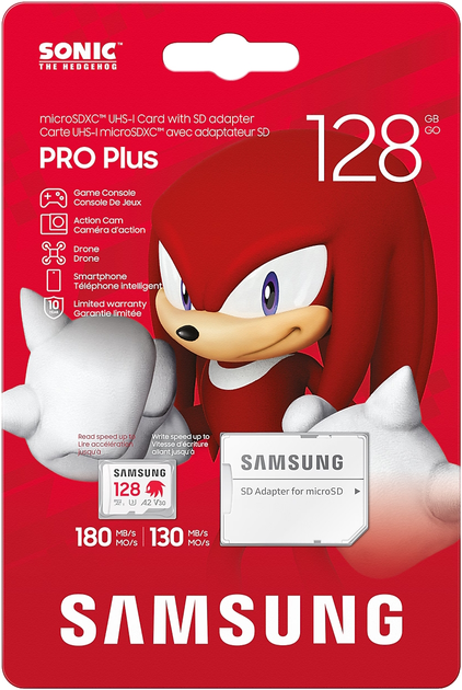 Karta pamięci Samsung Pro Plus Sonic the Hedgehog microSDXC 128GB UHS-I U3 V30 A2 + SD adapter (MB-MD128SA/LC1) - obraz 7