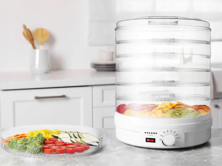Сушилка электрическая для овощей фруктов грибов и мяса Mozano Food Dehydrator White дегидратор на 500 Вт 6 лотков терморегулятор - изображение 8