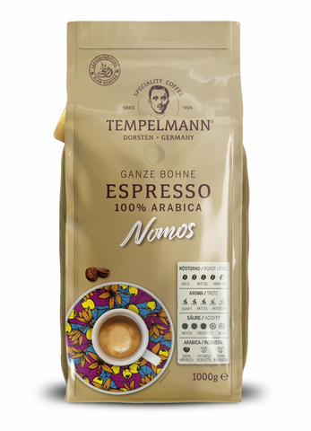 Кофе в зернах Tempelmann Nomos Espresso 1 кг - Фото 1 Кофе в зернах Tempelmann Nomos Espresso 1 кг - изображение 1