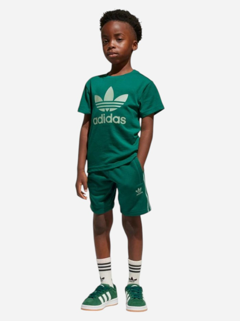 Дитячий літній комплект (футболка + шорти) Adidas Short Tee Set JC9159 98-104 см Зелений/Білий/Сріблястий (4067902619620) - зображення 1
