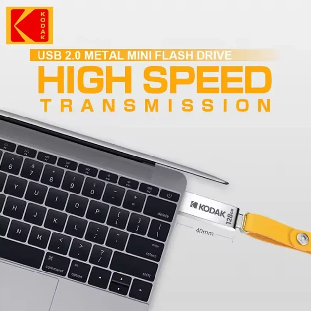 Флешка брелок USB 2.0, металлический Kodak K122 128 Gb - изображение 4