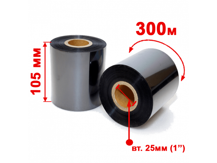 Ріббон PRINTSCAN WAX 105мм/300м (11294) - Фото 1 Ріббон PRINTSCAN WAX 105мм/300м (11294) - зображення 1