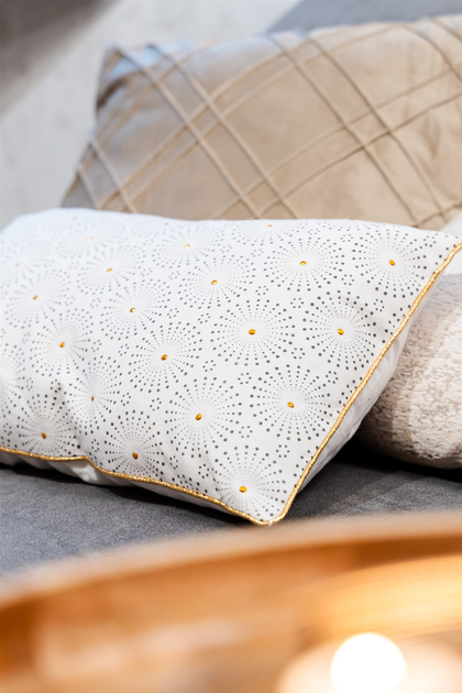 Poduszka dekoracyjna Douceur d'interieur Astre 30 x 50 cm Biało - złota (3574386085571) - obraz 3