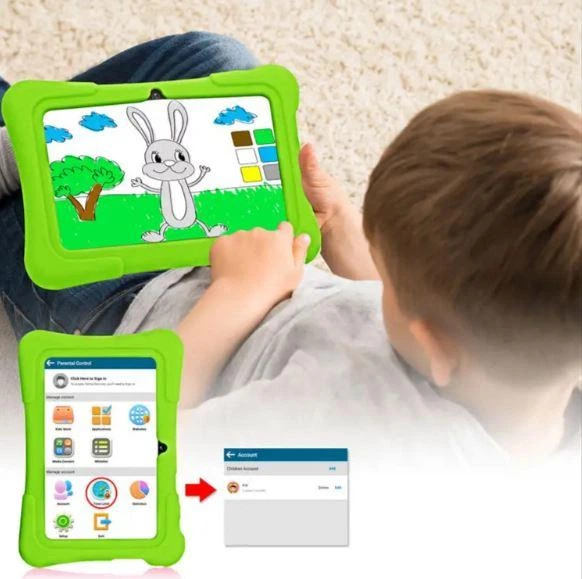 Планшет детский PRITOM K7 Bluetooth, Android 10, 32 ГБ, Wi-Fi с защитным чехлом Green - изображение 4