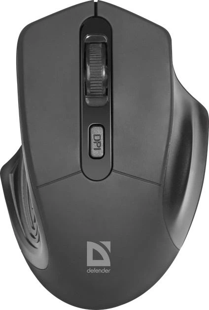 Комп'ютерна миша Defender Datum MB-345, USB, оптична, 800/1200/1600 dpi, 4 кнопки, 2xAAA, Black - зображення 3