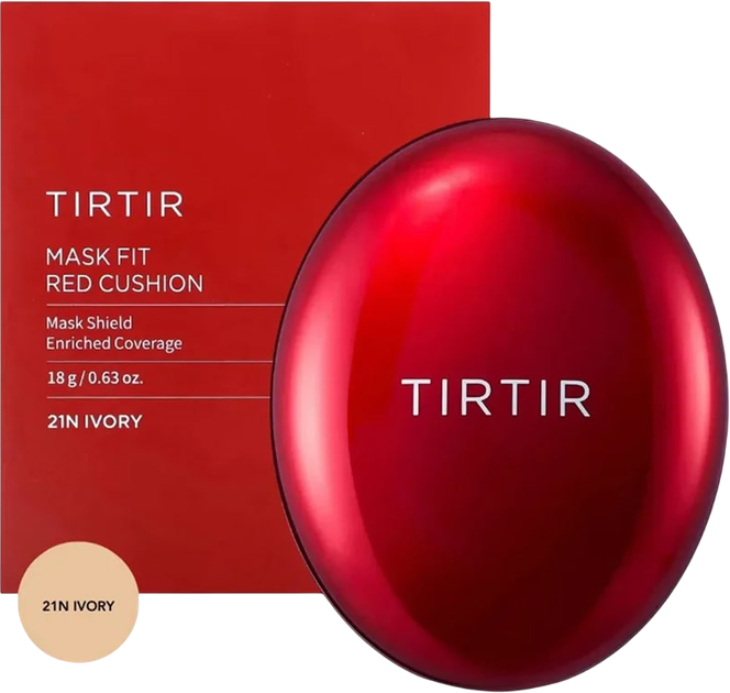 Тональна основа Tirtir Mask Fit Red Cushion 21N Ivory 18 г (8809679696451) - зображення 4