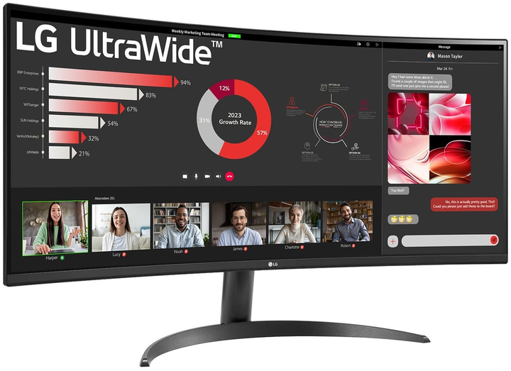 Монітор 34" LG UltraWide 34WR50QK-B.AEU - зображення 2