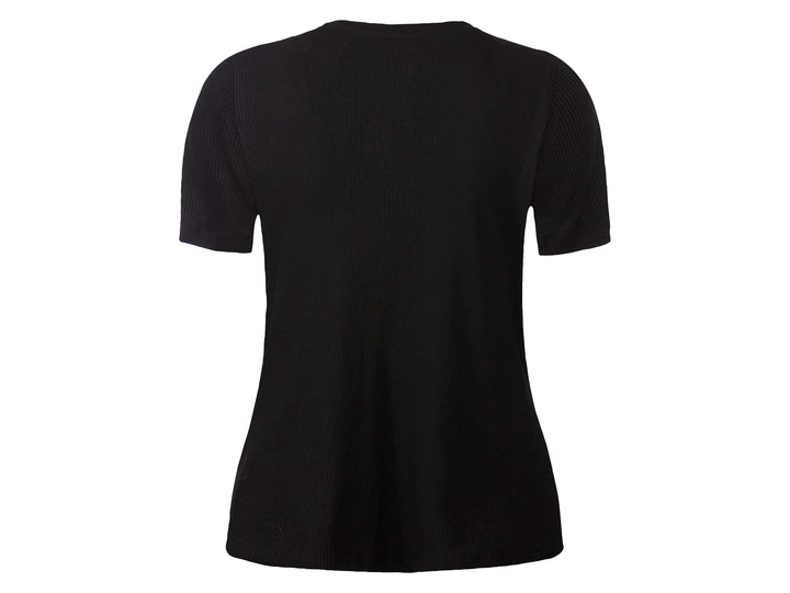 Футболка в рубчик для женщины Esmara LYCRA® 442774_435031_ S Черный - Фото 3 Футболка в рубчик для женщины Esmara LYCRA® 442774_435031_ S Черный - изображение 3