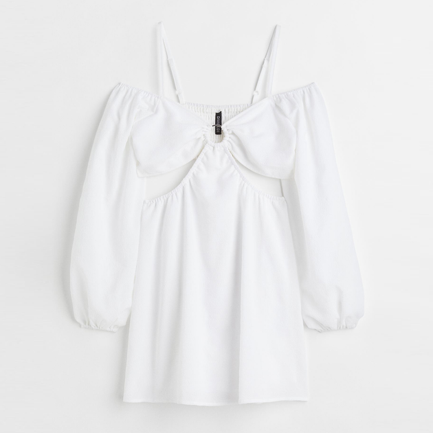 Акція на Сукня коротка літня жіноча H&M 10362085wer L Біла від Rozetka