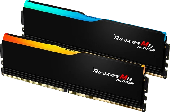 Модуль памяти G.Skill Ripjaws M5 Neo RGB Black DDR5-6000 32GB (2x16GB) (F5-6000J3038F16GX2-RM5NRK) - Фото 1 Модуль памяти G.Skill Ripjaws M5 Neo RGB Black DDR5-6000 32GB (2x16GB) (F5-6000J3038F16GX2-RM5NRK) - изображение 1