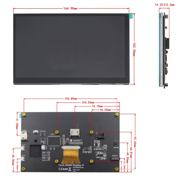 Монитор Raspberry Pi 7inch IPS 1024х600 HD LCD - изображение 6