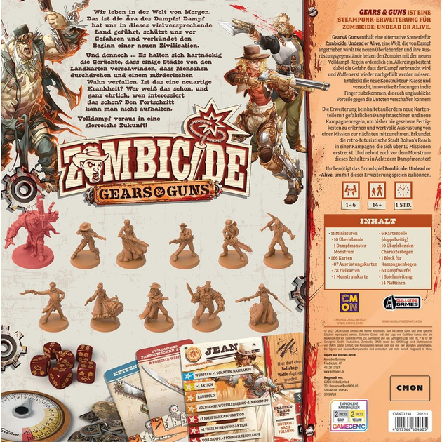 Гральні кістки Asmodee Zombicide Undead or Alive Gears & Guns (4015566604605) - зображення 3