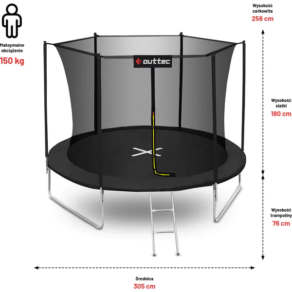 Батут Inside Net OUTTEC 10FT чорний - изображение 3