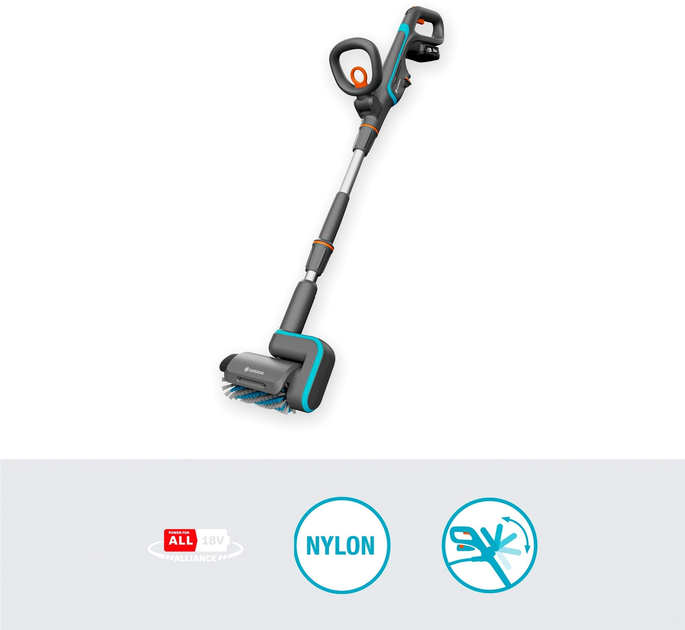 Akumulatorowa wielofunkcyjna szczotka Gardena AquaBrush Patio 18V P4A 2.5 Ah (14841-20)   - obraz 3