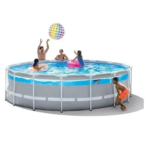 Каркасный сборный круглый бассейн Intex 26722 с набором 427х107 см на 12706 л Серый - изображение 6