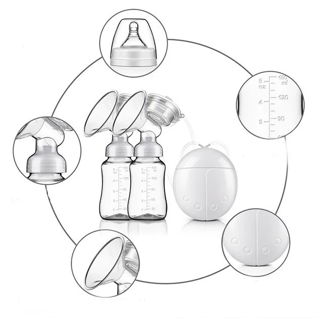 Молокоотсос электрический двойной для грудного вскармливания Breast Pump RH228 Model 3 150мл Белый - изображение 2