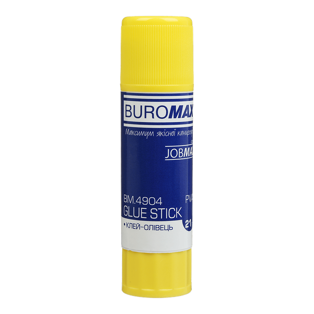 Клей-олівець Buromax Jobmax ПВА 21г (BM.4904) - Фото 1 Клей-олівець Buromax Jobmax ПВА 21г (BM.4904) - изображение 1