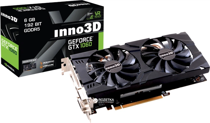 Видеокарта INNO3D PCI-Ex GeForce GTX 1060 Twin X2 6GB GDDR5