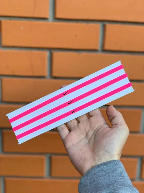 Повязка на голову Nike Skinny Hairband розовая 1шт - изображение 3