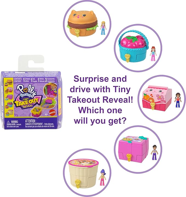 Фігурка сюрприз Mattel Polly Pocket Ланч JCR44 (0194735274956) - зображення 3