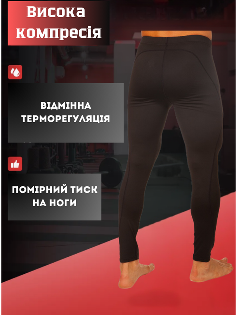 Компрессионные штаны леггинсы тайтсы LIDONG LD-1202 (полиэстер, спандэкс, L, черный) - изображение 2