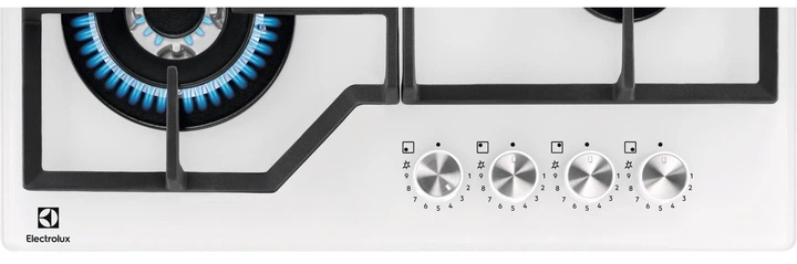 Варильна поверхня газова Electrolux KGG64362W (загартоване скло, чавунні решітки, турбо-конф.) 258293 - изображение 2