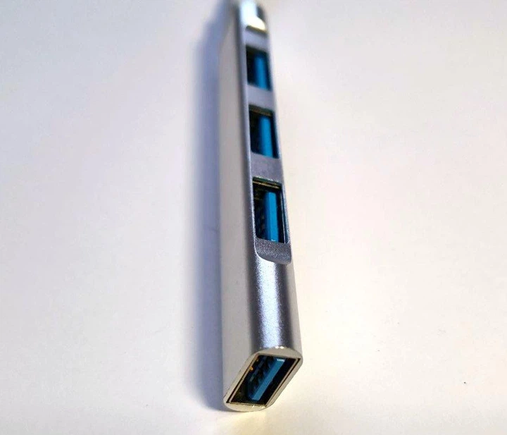 USB-хаб концентратор USB C-809 USB 3.0 Type-C/Type-A на 4 порта: 1 x USB 3.0 3 x USB 2.0 Металл, серебристый (L147) - изображение 10