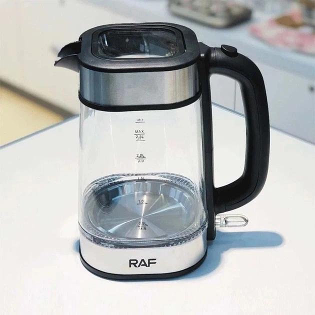 Стеклянный электрочайник 2000 Вт. 2.5 л. RAF R-7890 Pro Черный - изображение 2