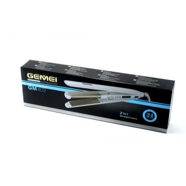 Утюжок выпрямитель для волос с гофре 2в1 Gemei GM-402 Pro Белый - изображение 9