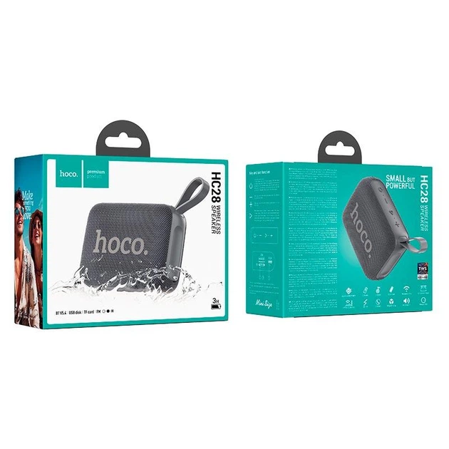 Компактна портативна бездротова Bluetooth колонка акустика HOCO HC28 Melody sports BT speaker 1200 мАг з вбудованим мікрофоном |BT5.4, USB, TF, FM, TWS, 8W, 3h| Сірий - зображення 3