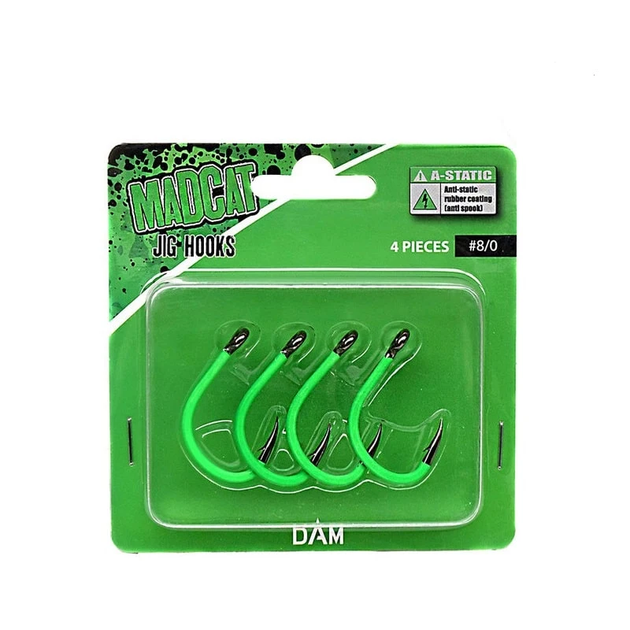 Гачок сомовий DAM MADCAT® A-STATIC JIG Hook №4/0 5шт. (green) 56932 - изображение 2